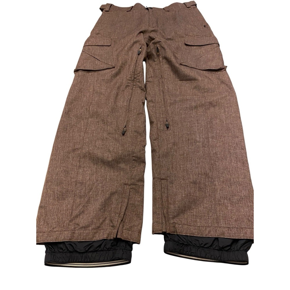 Obermeyer Revert Snowboard Pants Mens M Brown Melange Cargo Ski Insulated Vent